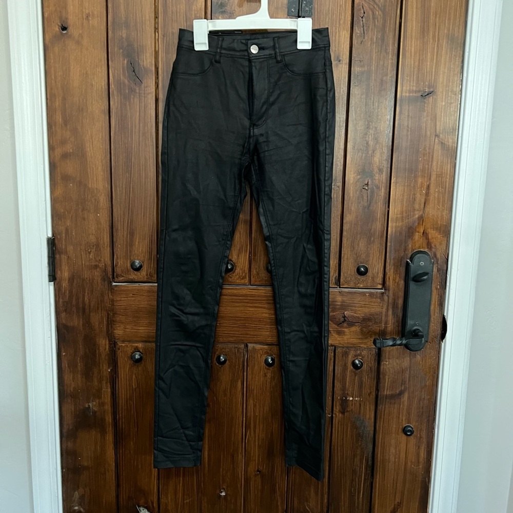 Faux leather pants